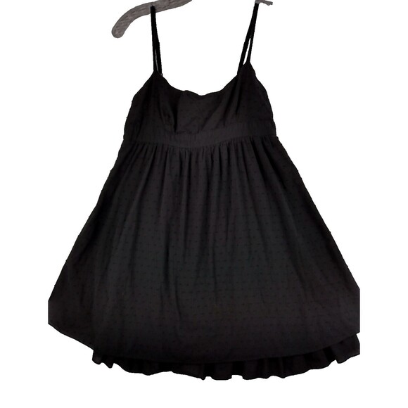 Women Baby Doll Dress Medium Black Dotted Swiss Witchy Whimsygoth Fairy Coquette - Picture 1 of 12